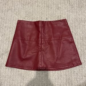 Pleather Red Skirt